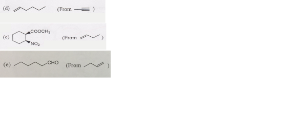 (d) M (From = ) COOCH3 (e) H (Froma NO2 ) (e) M C HO (From N )
