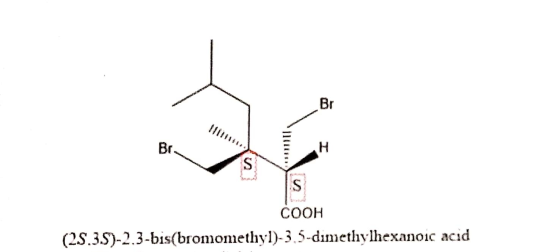 Br н Br СООН (2S.35)-2.3-bis(bromomethyl)-3.5-dimethylhexanoic acid