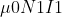 \mu 0N1 I1