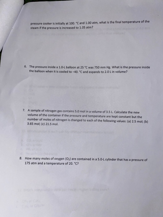 pressure cooker is initially at 100. C and 1.00 atm, what is the final temperature of the steam if the pressure is increased