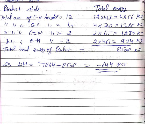 Product side Totel na of Ch bada= 12 , , , °C-c 1, 2 , , , C-N 2, > 2 - 1) , 0-и , - 2 Totel band ensy of Product Totel encat