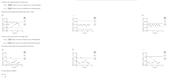2) What are the controllmils for the moon chari? UCL - 20.22 ounces (round your response to do berelices) LCI - 19 nources an