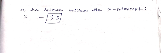 so the distance between the na intencepts is c) 3