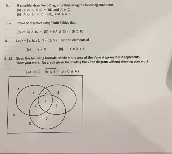 5 If Possible Draw Venn Diagrams Illustrating The Following 