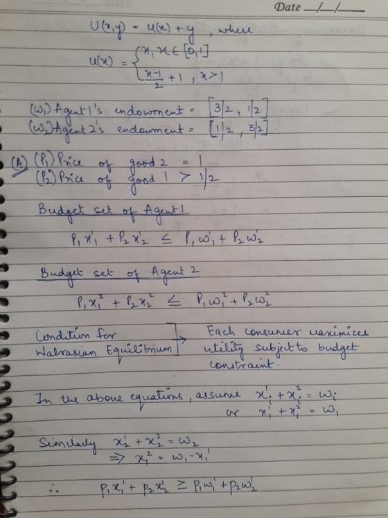 Date-/--l u(x) 2·ろ d. Budget Set Agent 2 Each toneumex uarninizes Subxtto budget onitrant