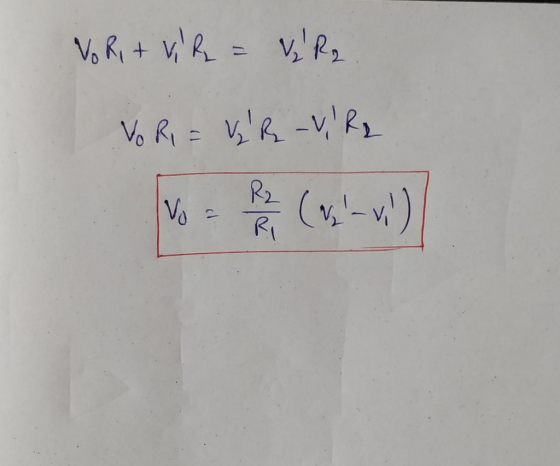 VOR + ViR = VR VoRi= VR-VRL Vo = P2 ( 1 - v1)