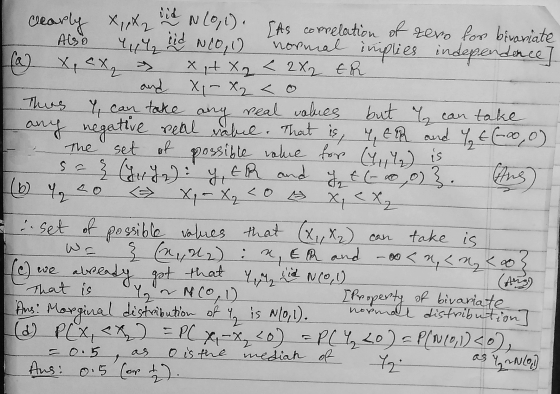 vid Also xat Xz but can take clearly X, X2 N(0,1). [As correlation of zero for bivariate į lid Neo, 1) normal inplies indepen