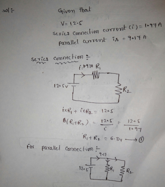 Givem that 12S A Scics Camnection current Payalle R2 12 S For parallel Comnection 4-17 12. s
