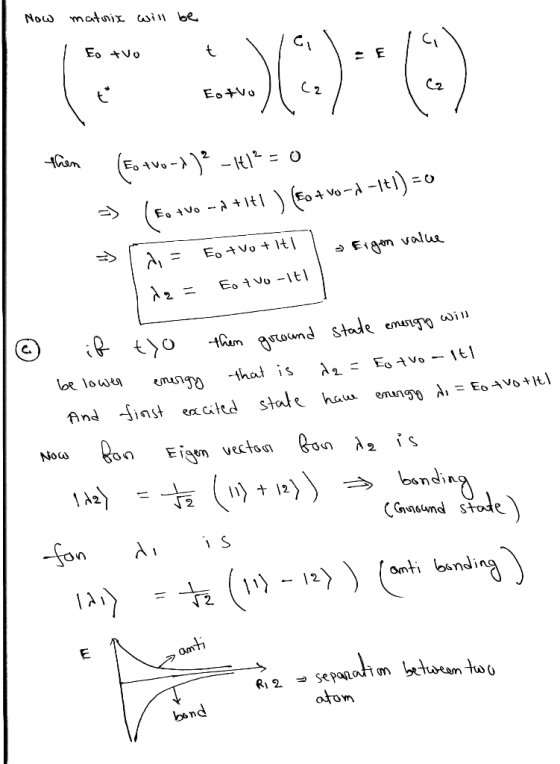 Now matrix will be I Eo tvo Eo EVO (so tvo-> ]? - HIP = 0 =) (to tvo – +It! ) (50 + vo-1-1+1) = 0 => [a= to two titl I a Eige