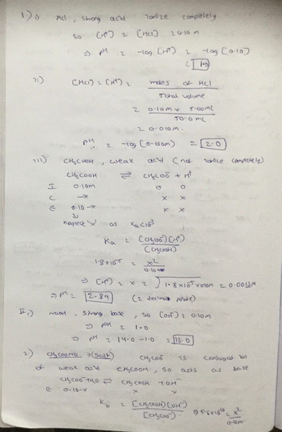 1. Ach, strong and so Cut] 2 2 M 2 nonize completely [no 20.10 m log [ft) 2 tog Co.10) <1 1 7) Chci za CHC) [at) moles & Hel