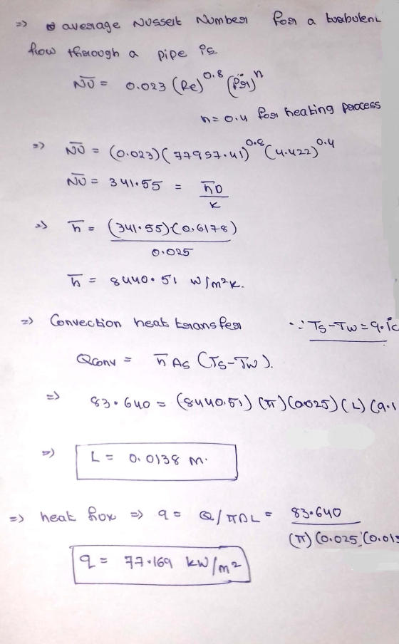 for a tushulen -> a average Nussell Number how through a NO = 0.023 Pipe is 0.023 (Rejo. Psija fog healing process NO = (0.02