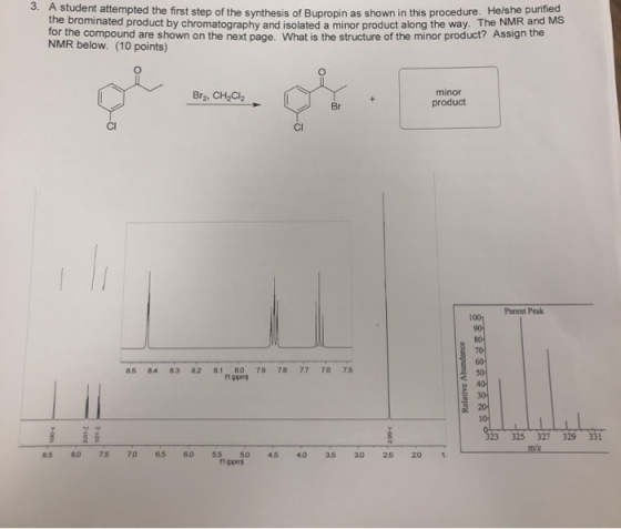 uden attempted the first step of the synthesis of Bunronin as shown in this procedure. He/she punted the brominated product b
