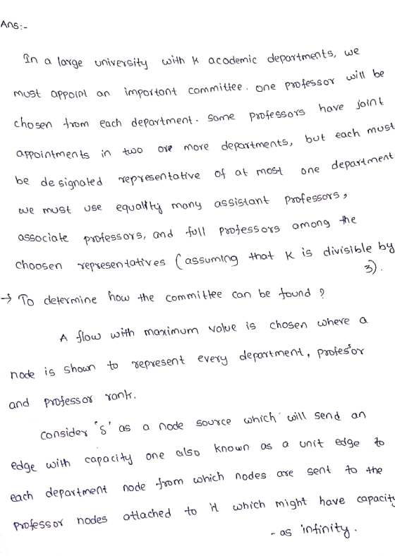 4314 In A Large University With K Academic Departments We Must Appoint An Impor Tant 
