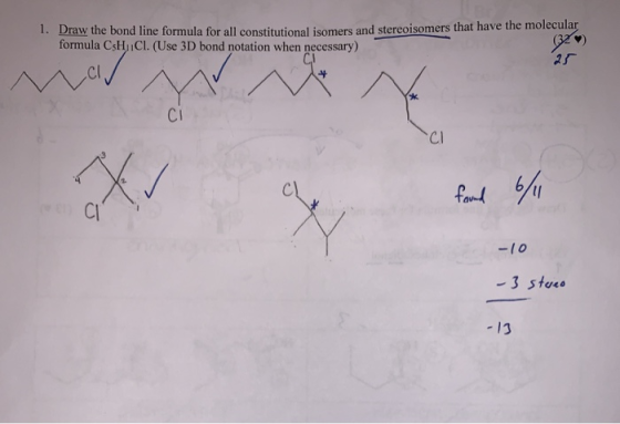 1 Draw The Bond Line Formula For All Constitutional Isomers And 