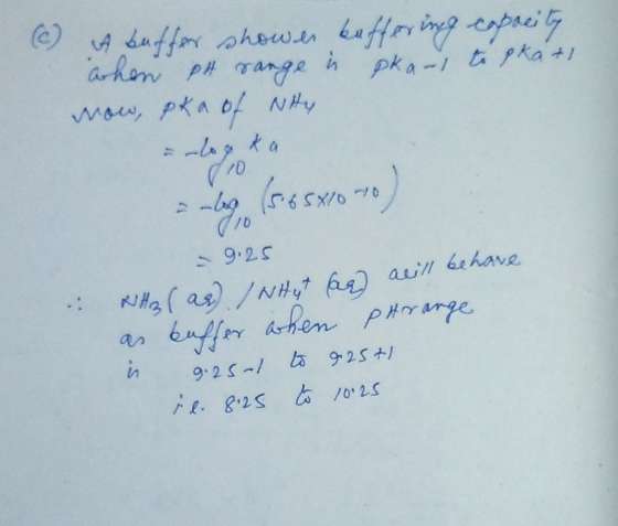 (c) & suffer shower buffering copper ty when pt sarge iu pka-) to gkat now, pka of Nity --Lota ng (565x600) - 9.25 NH3 (as) /