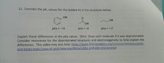 Consider the pK_a values (for the bolded H) in toe