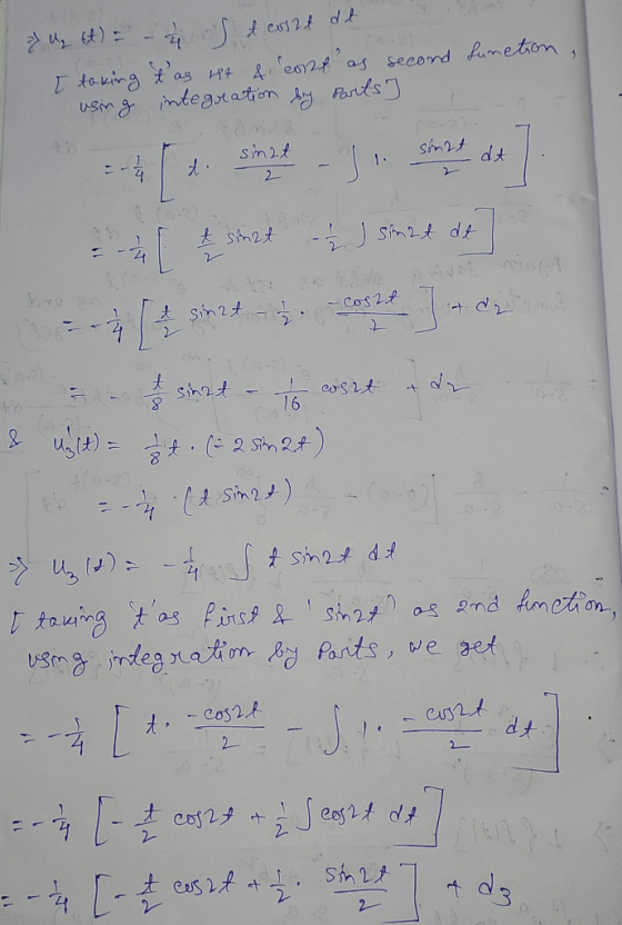 1 & Et) = s & cost de [ taking tas ist & eost as second function using integration by Parts] sonat dt t - sinat 2 1. 52 t s