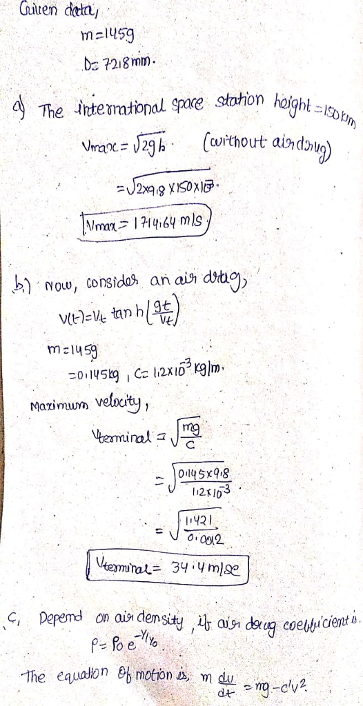 m-1459 Da 218mm cy The interrational Spare stahon hair) Pnt m 21459 Mazinum velocty mia 045x918 112xlO3 002 , Depemd on ai density 1 ais dug coelice -Y The equalion eb d七