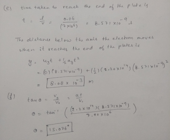 Ce tint taken to reach tho end of ha p lot e l o. o 6 shen it reaches ths end o th 4) Vb o tan(2.2 x 108) 7,00 x10