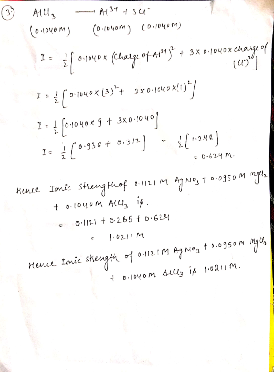 3) Alug (o.loyom) --4434 4341 (O.1040mg (0.1040m) 1 = 0.1040x (Charge of Arsyje + 3x0.1040x charge of 149) 1 = 4(0-1040x (3)