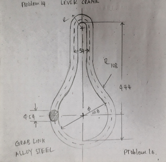 Problem lq LEVER CRANK 108 444 454 228 GRAB LINK ALLOY STEEL Probleu 16