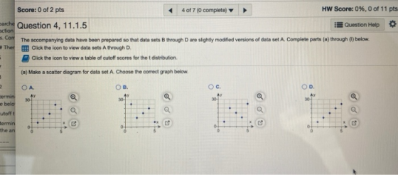 Score: 0 of 2 pts 4 of 7 (0 complete) HW Score: 0%, 0 of 11 pts Barche Question 4, 11.1.5 Question Help s.com The accompanyin