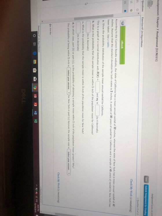 Assignment: Chapter 7 Assignment [ECN221] Assignment Score: 61.53 Save Submit Assignment for Grading Questions Exercise 07.24
