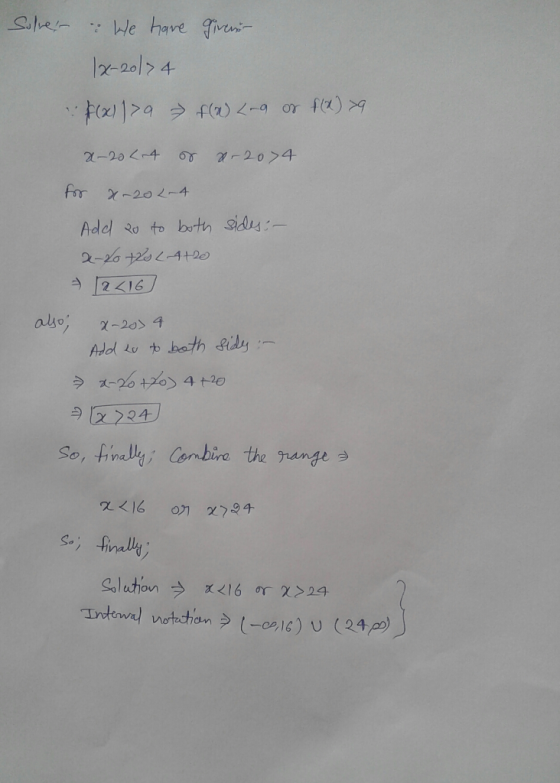 x-201 4 12<13 χ 20> 4 Add Lu to both ady : also, 今 So, f,nal1勺; Con-bine the grange