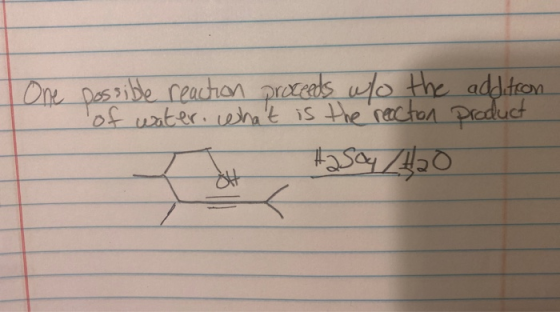 One possible reaction proceeds w/o the addition of water. What is the reaction product tasoy 20 <