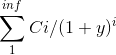 Σ int ci/(1 + y)