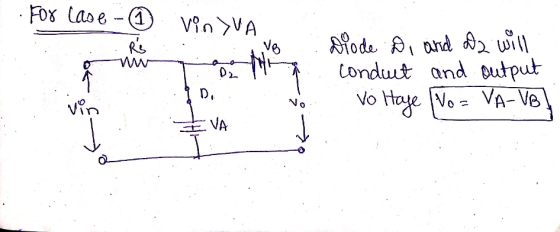 For lase – von >VA. : Diode Di and als will. conduct and output Voltage No=VA-VB ]