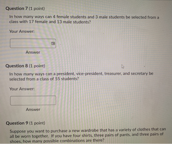 Question 7 1 Point In How Many Ways Can 4 Female Students And 3 Male Students HomeworkLib