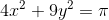 4x^2+9y^2=\pi