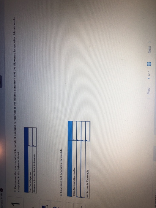 xercise 5 81 2. Determine the amount at which bad debt expense is reported in the income statement and the allowance for unco
