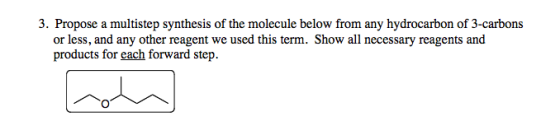 Propose a multistep synthesis of the molecule belo