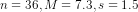 n=36,M=7.3,s=1.5