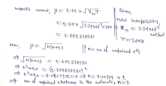 Gi ven, L84 *J moment magnete Modal Susea phibili, 2:84 J3-34xlk30 3.34x10 em3m 224 2832581 T-300k e. unpained e MJn(n+ Nos