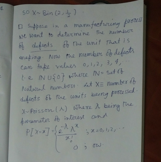 So X~ Bin (2 ) Suppsse in a manu be lúand to deter nine e nunn laut defiets d he unit That is amaping Nou the numbor de defiots cam tuke valun 0, 1,2 , 3, 4 deterts Eb ↑IAL Units bun processed