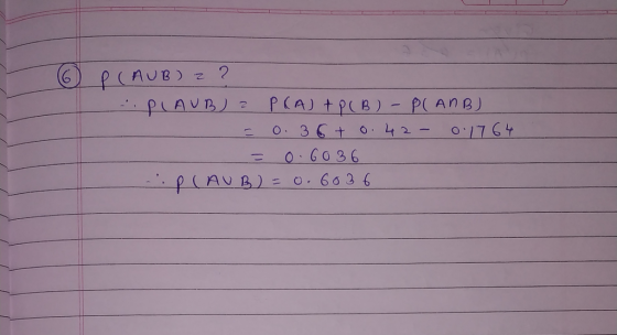 AUB) z? 2 p (ANB): 0: 6636