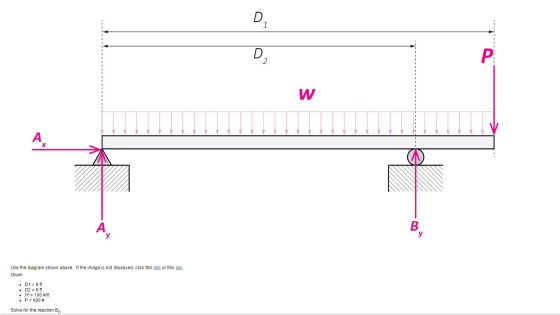 w Use the diagram shown above. If the image is not displayed, click this link or this link. Given • D1 = 9 ft • D2 = 8 ft . W