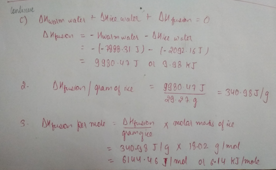 Continue C) Onwalm water & Skike water t All fusion o Alfason =- Hwarm water - I like water -- |-7888.31 J) - (-2092.165) - 9