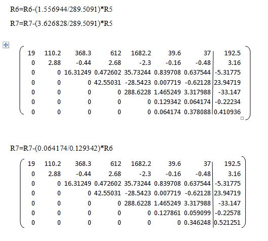 R6=R8(1556944/2895091)*R5 R7=R7-(3.626828/2895091)*R5 .19 _0 110.2 _368.3 _62_1682.2 _39.6 _37|_192.5_ _2.88 -044 _268 -23 -0