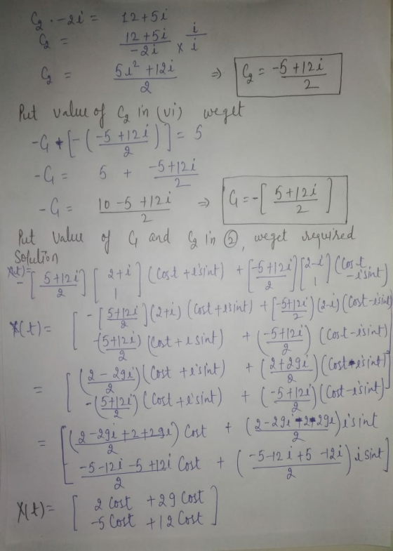 C .-2i = 12+5 i 12+5 i -Qi Xi G 5 12 +12i -) 6= -5 +126 co 2 Put value of Ca in (uis weget -G+/- ( -5 +126)] = 5 5 + -5+12i 2