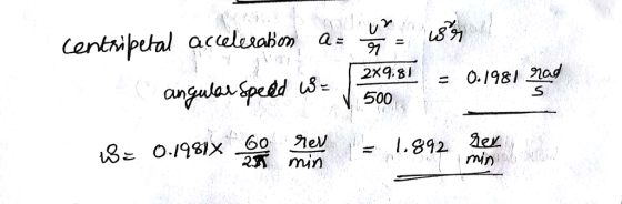 on a= 1 2x9.81 = O. 198120d aun 23min