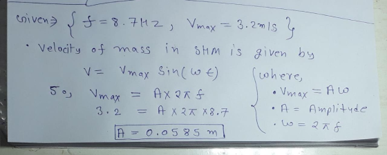 Velocity oヂmass 1V1 in sHm ,s given by