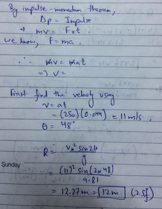impulse-womedum theorem We eF ma fins And Hha velout s rvza Sunday 981 = 12.27 mz1J2m | (2-1)