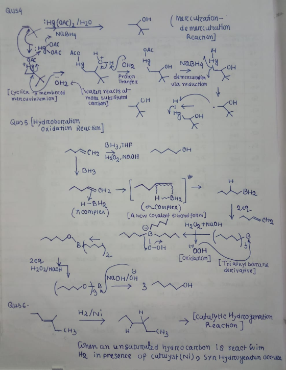 Qusa No 10 Qus4 Hg (DAC), /H20 X NaBity IT: HILJAC ACO Hy mercureation- de merccuration Reaction] OAC H+ . Hg HOLL NABH4 T OH