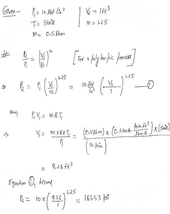 Goven- PE 10 dbf lim? T= 500R M = 0.5 lbm = 183 I n = 125 boly tro bic brocess # - [tral take paran > B = 9(0- ne )_0 вч, уг
