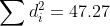 \sum d_{i}^{2} =47.27
