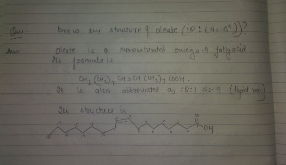 al eale (101da) bra io t structure is o oleate Hs fosmule is MonDsatu vated Aus CH )CH-CH C) C00H 9t Chipit abbreviated a 18: